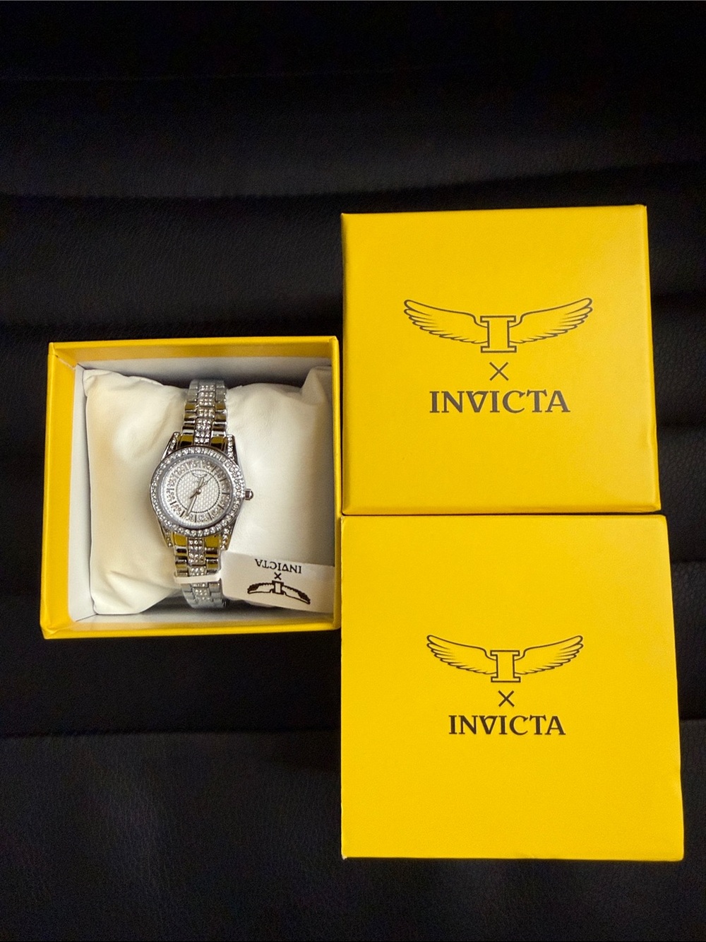 Invicta Silver-Tone Crystal Accent Women's Bracelet Watch